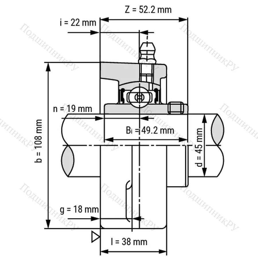 Подшипниковый узел SSUCFL 209 - Вал: 45 мм