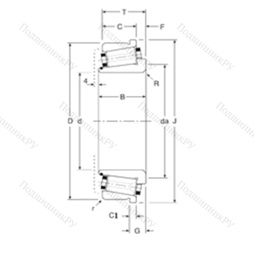 Подшипник роликовый радиально-упорный 242190X/242282XC
