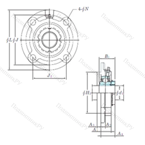 Подшипниковый узел шариковый радиальный UKFCX 06