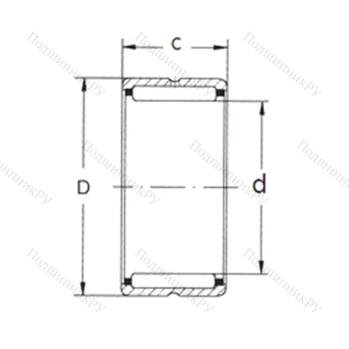 Подшипник игольчатый радиальный NKS 12 TN