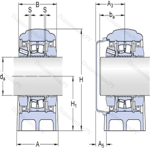 Стационарные роликоподшипниковые узлы ( ConCentra, для метрических валов) SYNT 60 LTF