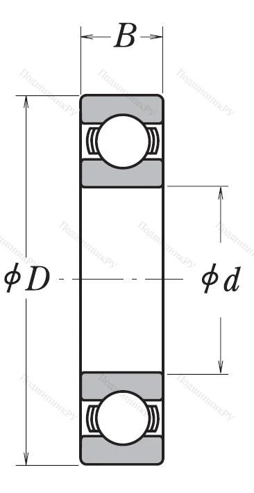 Однорядный шариковый подшипник 6810