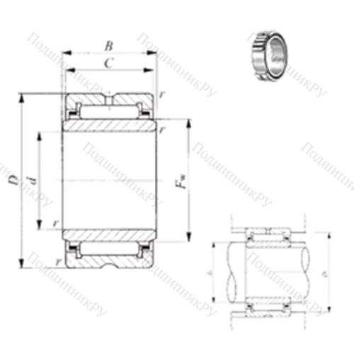 Подшипник игольчатый радиальный TRI 355630