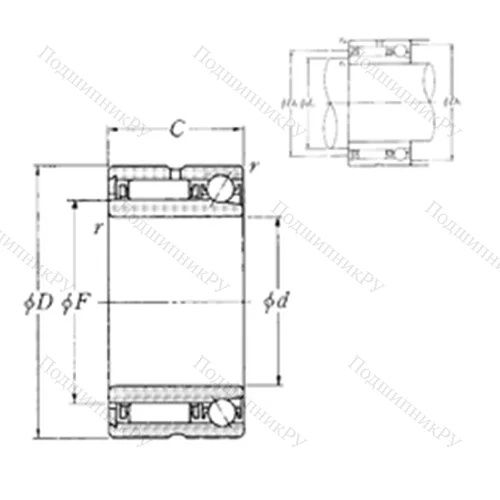 Подшипник комбинированный NKIA 5906