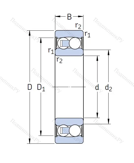 Двухрядный шариковый подшипник