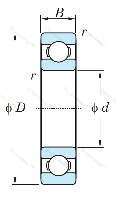 Однорядный шариковый подшипник 6314 CM
