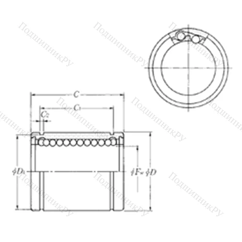 Подшипник шариковый линейный KLM 04LL