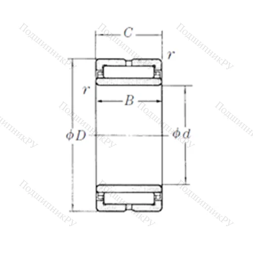 Подшипник игольчатый радиальный NA 4914