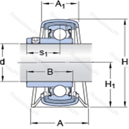 Стационарные подшипниковые узлы типа Y (литой корпус, крепление стопорными винтами) P 80 R-35 RM