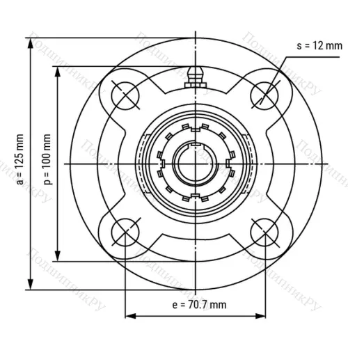 Подшипниковый узел UKFC 206+H 2306 - Вал: 25 мм от производителя  LPZ