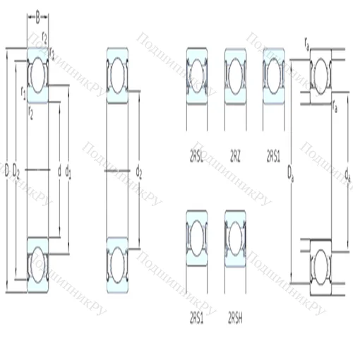 Подшипник шариковый радиальный 629-2RSL