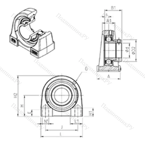 Подшипниковый узел шариковый радиальный ESPG 208