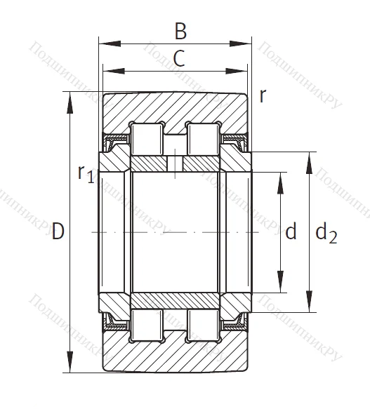Подшипник PWTR 3072 2RS XL