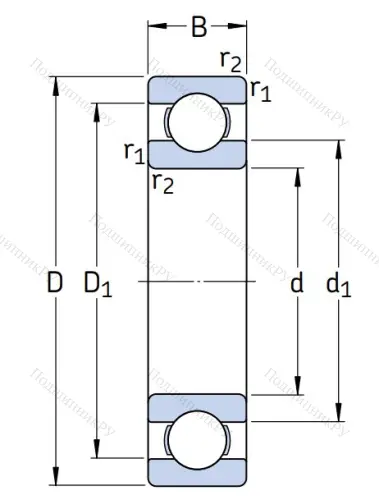 Однорядный шариковый подшипник W 61800 в Кургане