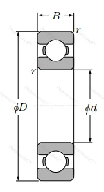 Однорядный шариковый подшипник 6819