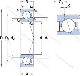 Подшипник 71909 ACE/HCP 4AH 1