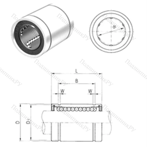 Подшипник шариковый линейный LM 12
