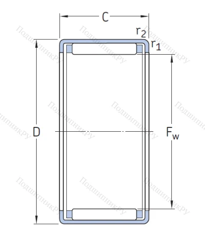Игольчатый подшипник HK 1010 от производителя  SKF