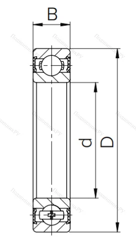 Шариковый однорядный подшипник 1000907 2RS (6907 2RS) в Кургане