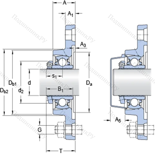 Фланцевые подшипниковые узлы типа Y (корпус типа Y-TECH, овальный фланец, крепление стопорными винтами) FYTB 1. LDW