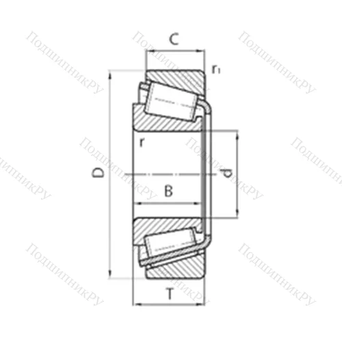 Подшипник роликовый радиально-упорный 40KB 722