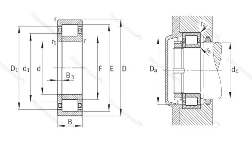 Роликовый цилиндрический подшипник NUP 2214 ETVP 2 от производителя  FAG