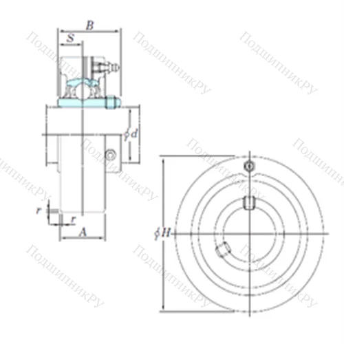 Подшипниковый узел шариковый радиальный UCC 211-32