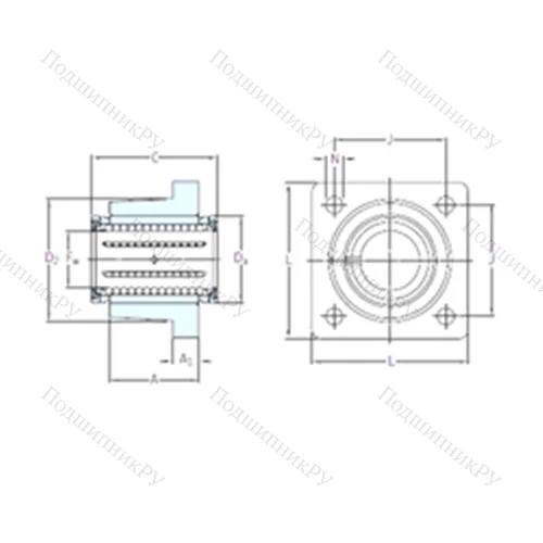 Подшипник шариковый линейный LVCR 16-2LS от производителя  SKF
