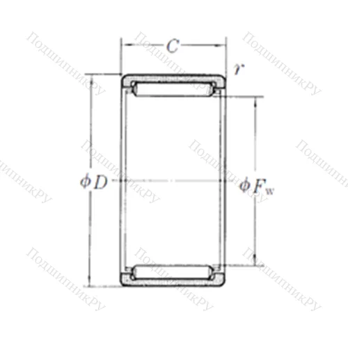 Подшипник игольчатый радиальный RLM 1010