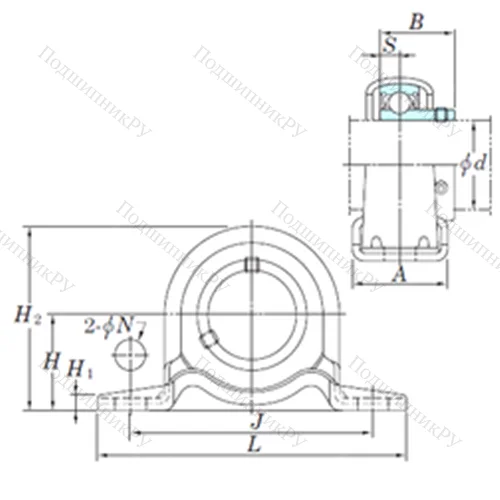 Подшипниковый узел шариковый радиальный SBPP 205-16