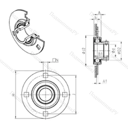 Подшипниковый узел шариковый радиальный ESPF 212