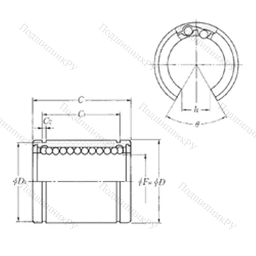 Подшипник шариковый линейный KLM 35PLL