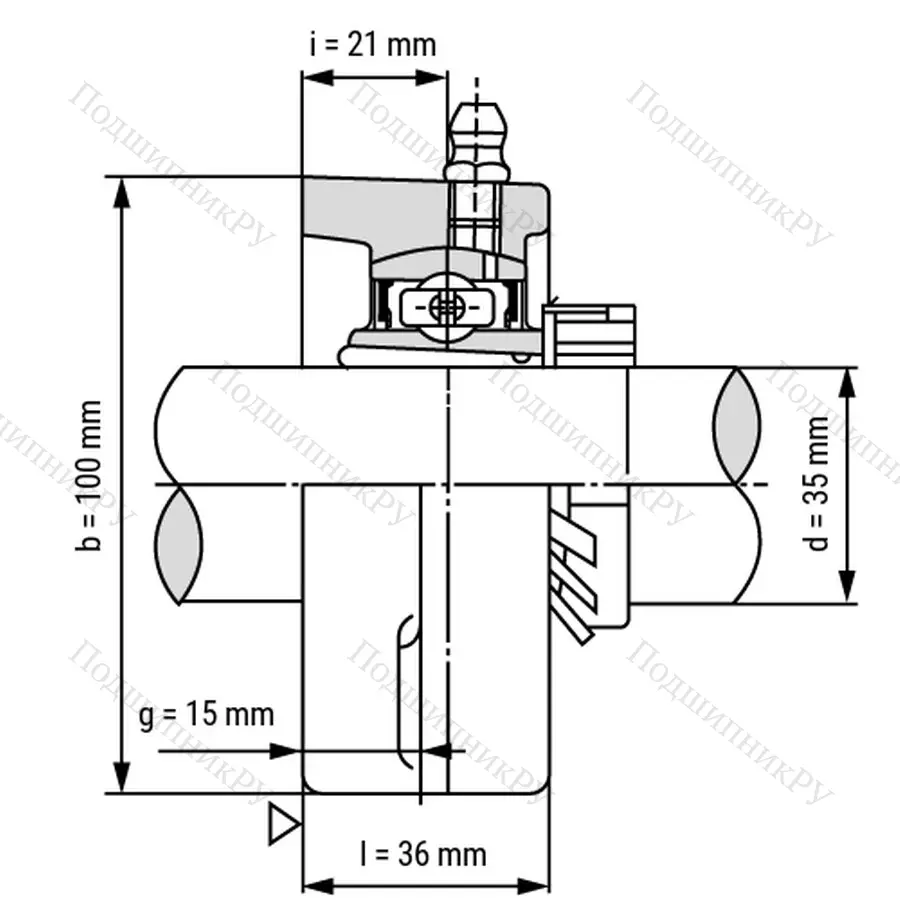 Подшипниковый узел UKFL 208+H 2308 - Вал: 35 мм