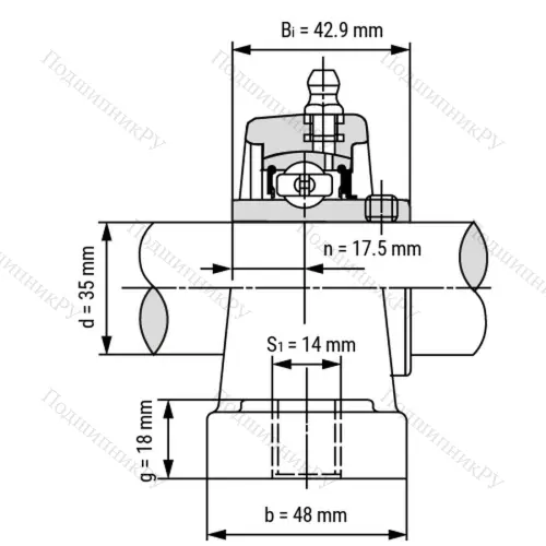Подшипниковый узел SSUCPPL 207-W - Вал: 35 мм от производителя  LPZ