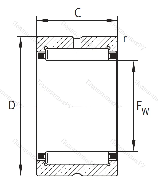 Игольчатый подшипник NK 35/20 TV XL