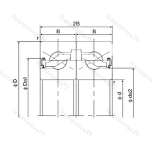 Подшипник шариковый упорно-радиальный спаренный 40TAB 07DF-2LR от производителя  NACHI