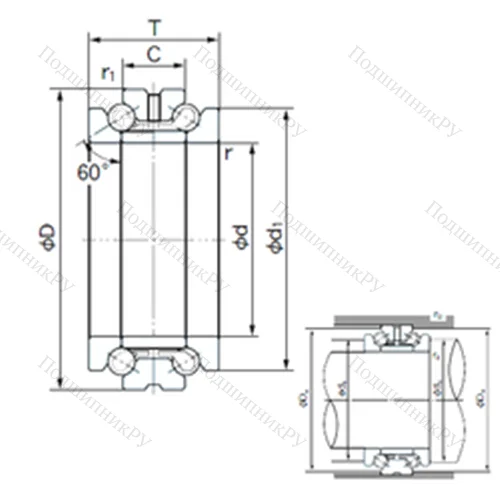 Подшипник шариковый упорно-радиальный 73TAD 20
