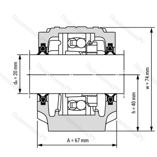 Разборный корпус опорного блока SNL 505 / Вал 20мм от производителя  LPZ