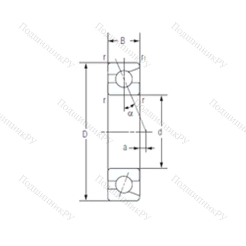 Подшипник шариковый радиально-упорный 7205AC