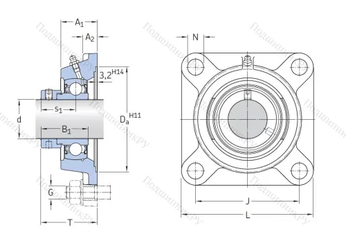 Подшипниковый узел FY 25 FM в Кургане