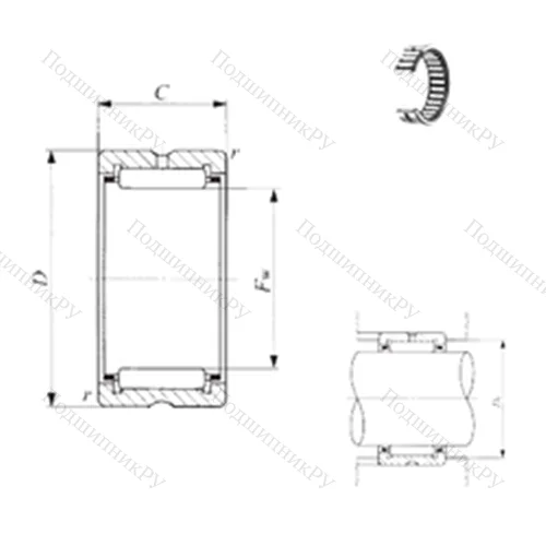 Подшипник игольчатый радиальный TAF 304020