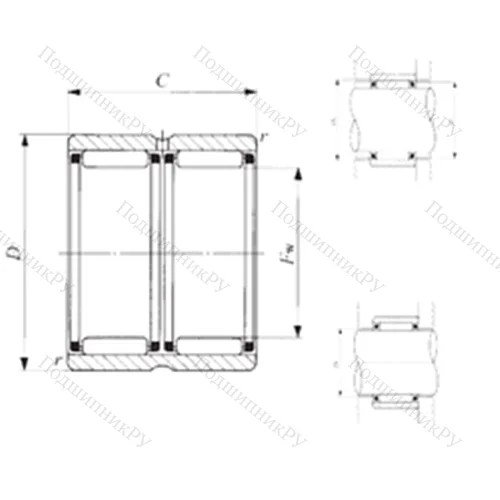 Подшипник игольчатый радиальный RNAFW 506540