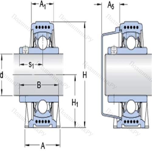 Стационарные подшипниковые узлы типа Y (литой корпус, крепление стопорными винтами) SYK 35 TEF