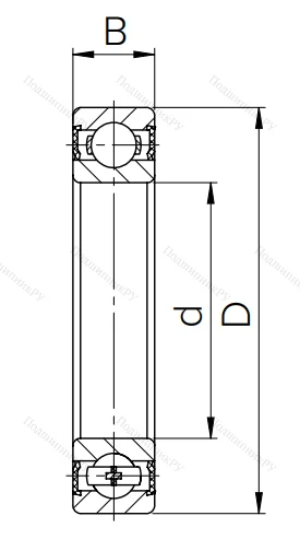 Шариковый однорядный подшипник 180204 (6204 2RS)