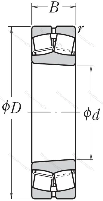 Сферический роликовый подшипник с конической посадкой на вал