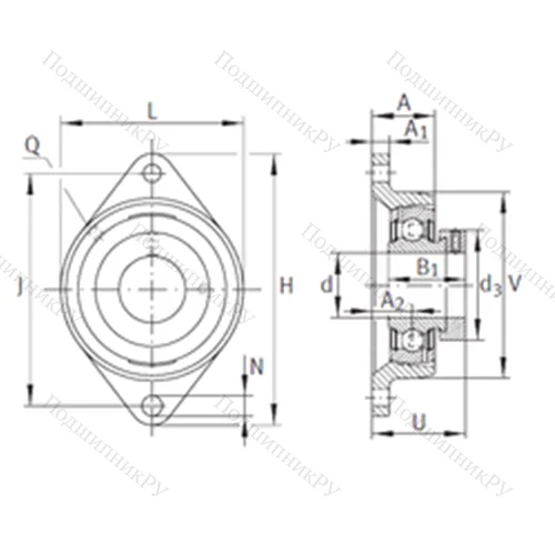 Подшипниковый узел шариковый радиальный