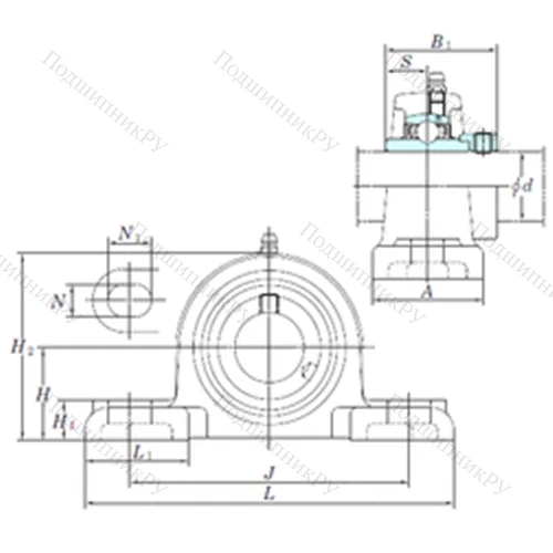 Подшипниковый узел шариковый радиальный NAPK 205-15