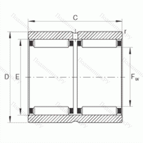 Подшипник роликовый игольчатый RNAO 40X 50X 34-ZW-ASR 1